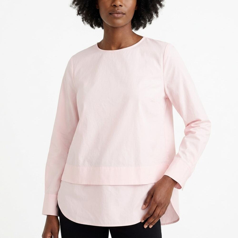 J.CREW Pink Lightweight Top Women Long Sleeve Woven Size 10